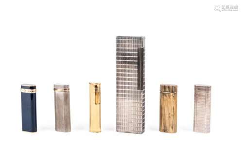 Six lighters: Cartier, Dunhill, Dupont