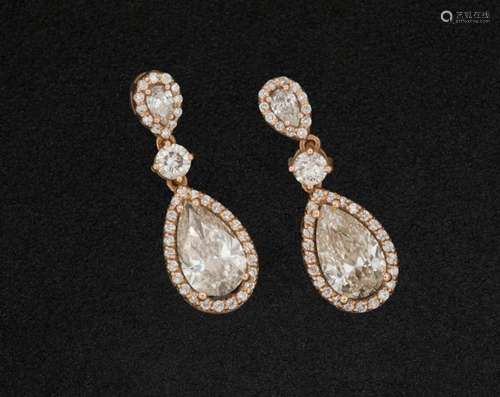 Pear cut diamond earrings