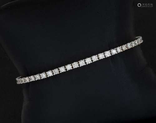 Gold diamond rivière bracelet 6,47 cts