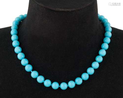 Treated turquoise necklace