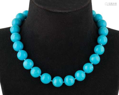 Treated turquoise beads 16 mm