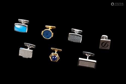 Seven pair of S.T.Dupont cufflinks