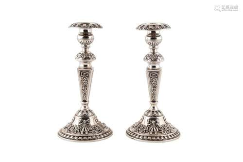 A pair of Spanish silver candlestick 20th C