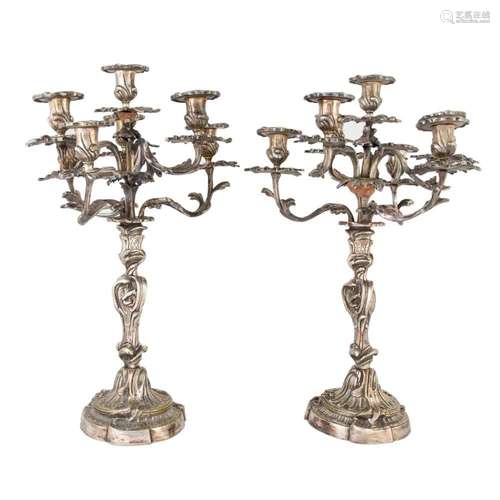 A pair of Louis XV style candelabra. Early 20th