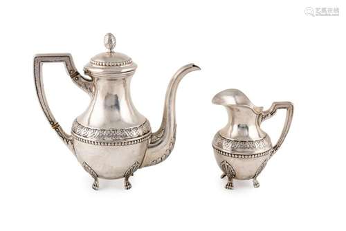 A Spanish silver jug and coffee pot. 20th C