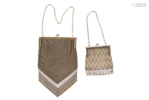 A pair of silver plated bags Early 20th Century