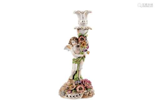 A porcelain candlestick by Plaue Schierholz 20th