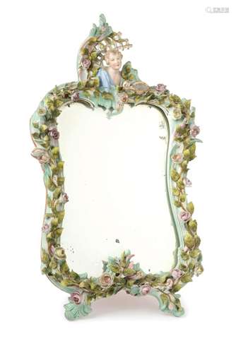 A German porcelain mirror. Circa 1900