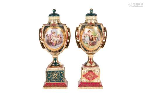 A pair of porcelain vases Royal Vienna 1900