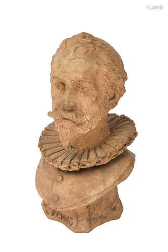 L. GILABERT L. Gilabert. Cervantes. Terracotte bust