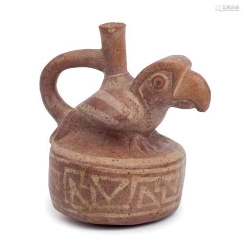 Moche bird vase