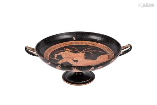 Greek kylix in handpainted clay