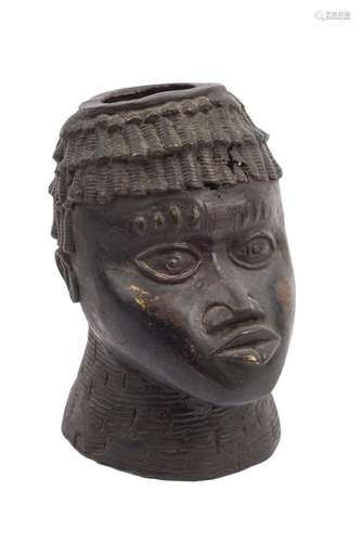 A bronze head Yoruba people 20th Century