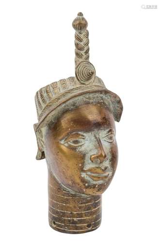 A bronze head Yoruba people 20th Century