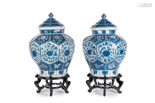 A pair of Oriental style vases 20th Century