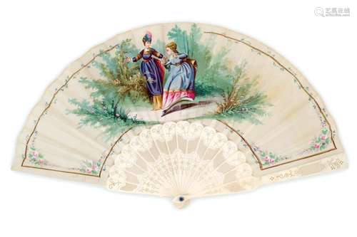 A bone fan. 19th Century