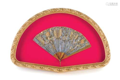 Fan in case. 19th Century