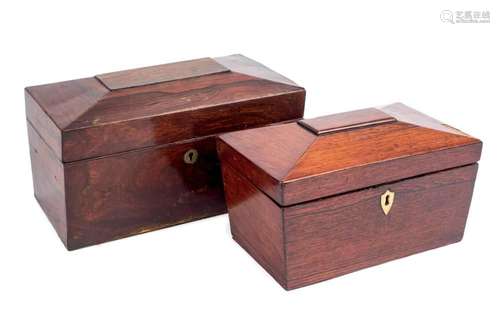 A pair of tea boxes. England 19th C.