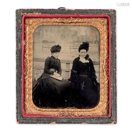 Daguerreotype. Portrait of two ladies. 19th C.