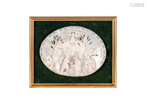 A mother of pearl biblic scene 20th Century