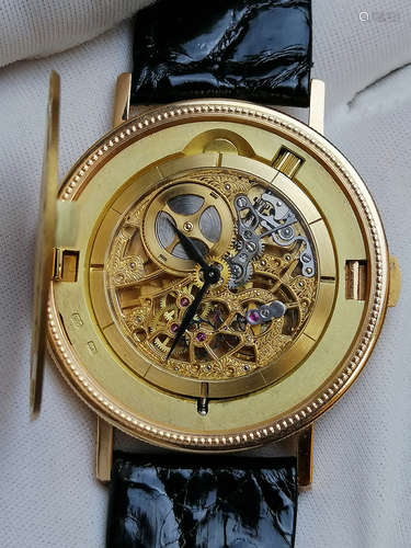 Audemars Piguet愛彼18K金手動機械鏤空金幣表