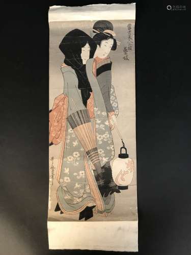 喜多川歌麿 當世美人三游 藝妓 1張 版畫