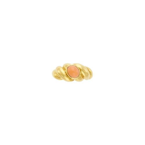 Van Cleef & Arpels Gold and Angel Skin Coral Ring, Franc...