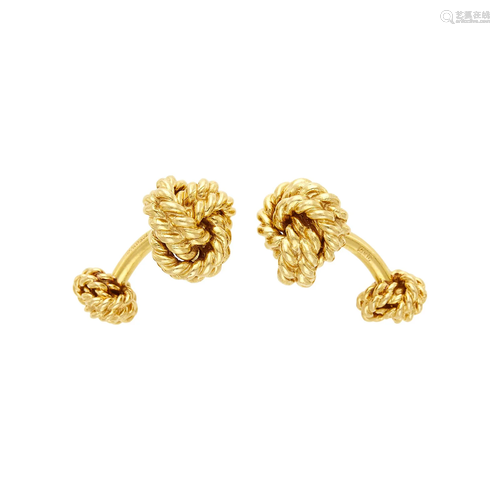 Tiffany & Co. Pair of Gold Love Knot Cufflinks