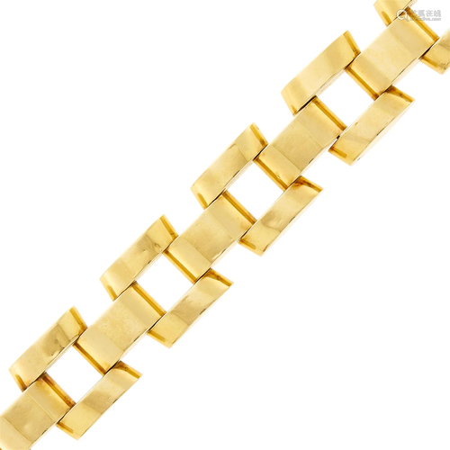 Wide Gold Link Bracelet