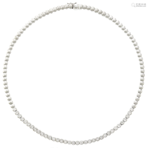 White Gold and Diamond Necklace