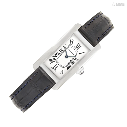 Cartier White Gold 'Tank Americaine' Wristwatch, R...