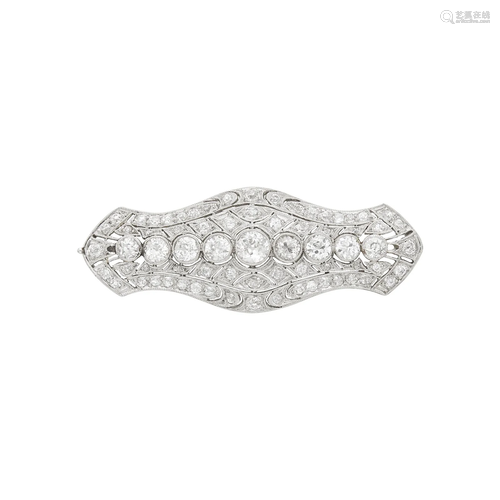 Platinum and Diamond Brooch