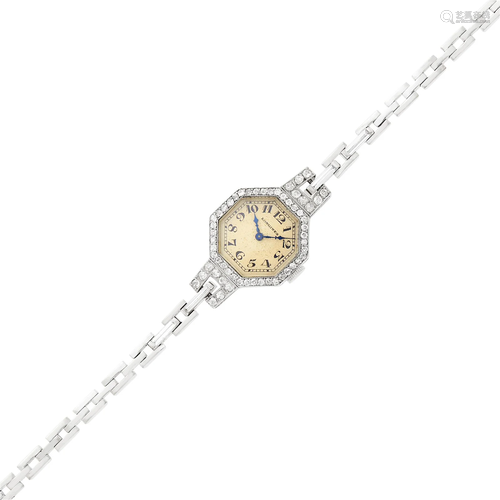 Longines Platinum, White Gold and Diamond Wristwatch