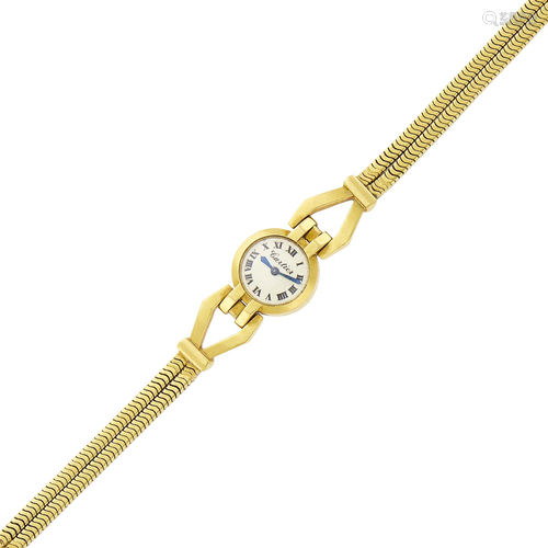 Cartier Double Strand Gold Snake Chain Wristwatch, France