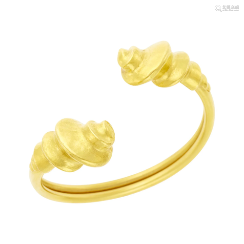 Ilias Lalaounis Gold Shell Bangle Bracelet