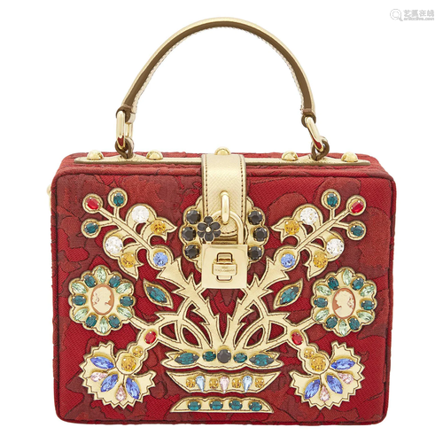 Dolce & Gabbana Fabric and Rhinestone Box Bag