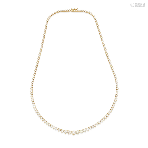 A 14K GOLD DIAMOND RIVIÈRE NECKLACE