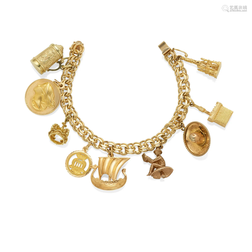 A GOLD CHARM BRACELET