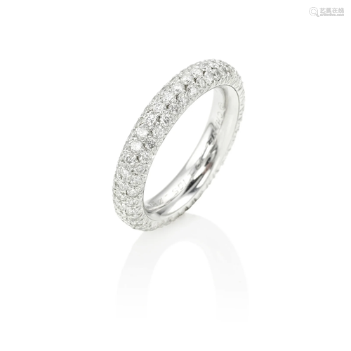 CHANEL: AN 18K WHITE GOLD AND DIAMOND ETERNITY BAND