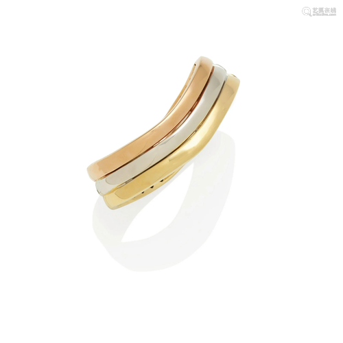 ROBERTO COIN: AN 18K TRI-COLOR GOLD HINGED BANGLE, ITALY