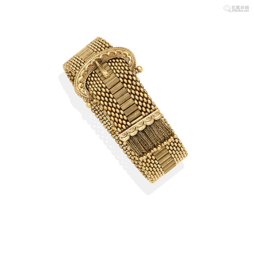 A 14K GOLD BUCKLE BRACELET