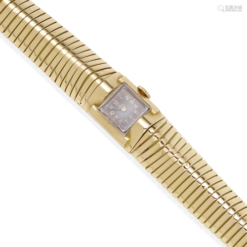 OMEGA: AN 18K GOLD TUBOGAS WRISTWATCH, FRANCE