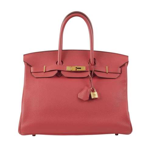 HERMÈS 2014 Sac BIRKIN 35 Taurillon Clémence Rose Jaipur Gar...