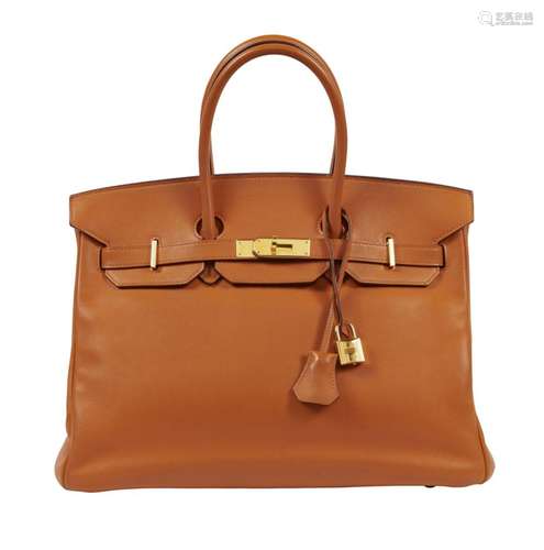 HERMÈS 2008 Sac BIRKIN 35 Veau Swift orange Garniture métal ...