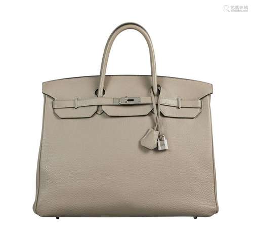 HERMÈS 2011 Sac BIRKIN 40 Veau Togo Gris Tourterelle Garnitu...