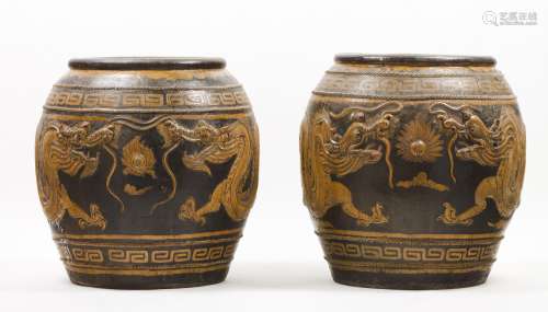 A pair of large pots