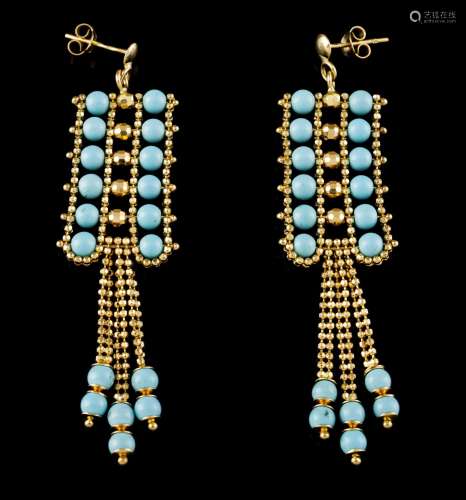 A pair of drop earrings