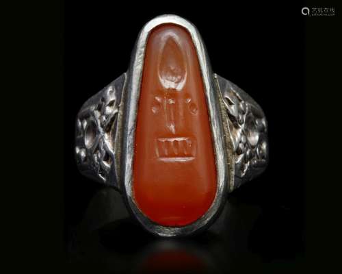 AGATE SEAL SILVER RING