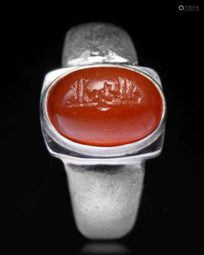 AGATE SEAL SILVER RING