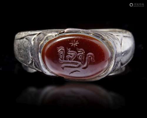 AGATE SILVR RING